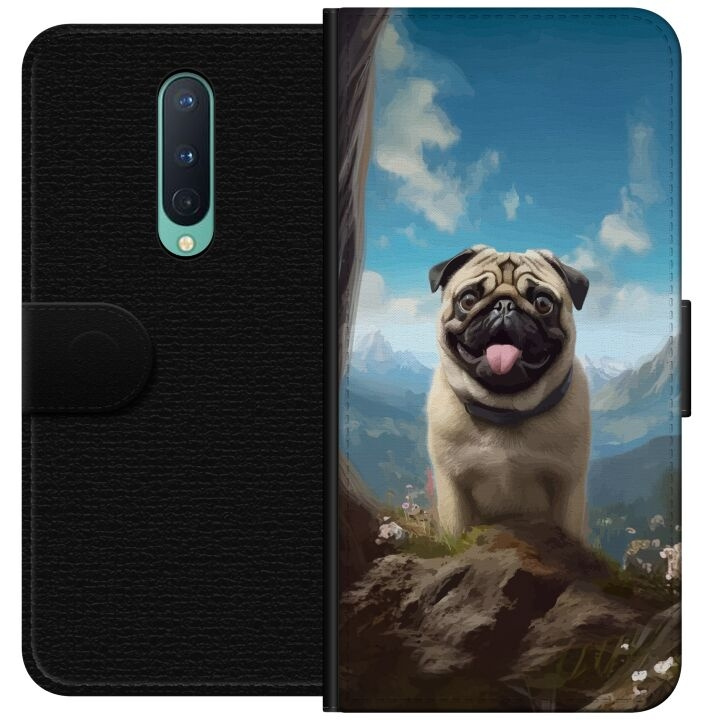 Portemonnee-hoesje voor OnePlus 8 met Blije Hond ontwerp in de groep SMARTPHONE & TABLETS / Mobielbescherming / OnePlus bij TP E-commerce Nordic AB (A56816)