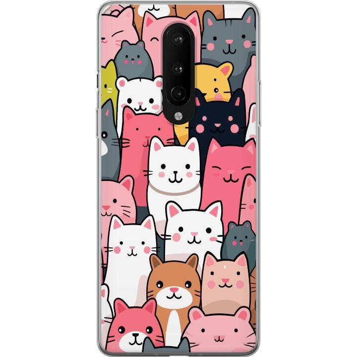 Mobiele hoes voor OnePlus 8 met Kattenpatroon ontwerp in de groep SMARTPHONE & TABLETS / Mobielbescherming / OnePlus bij TP E-commerce Nordic AB (A56833)