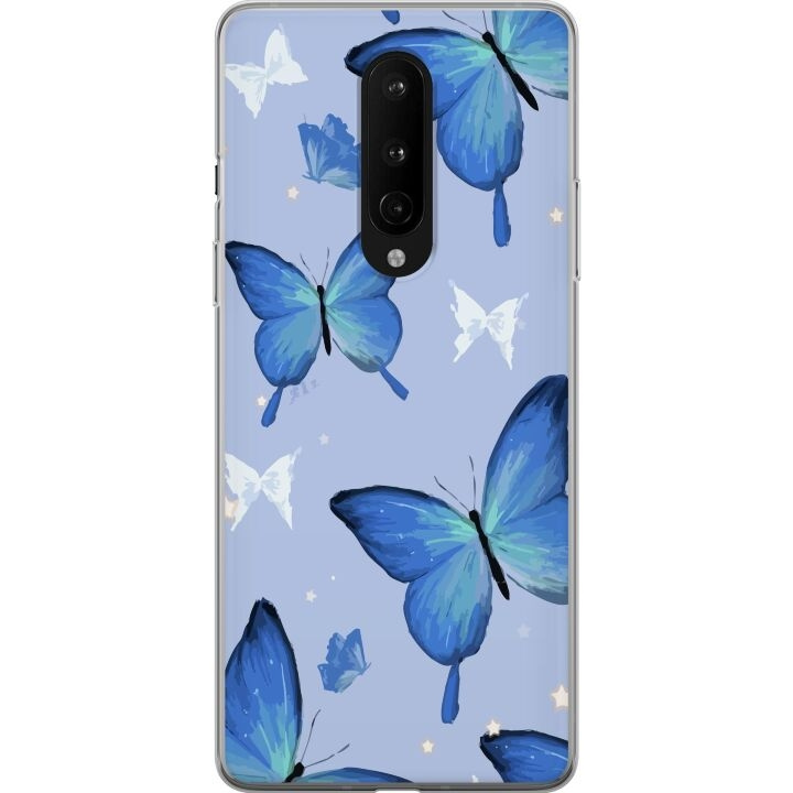 Mobiele hoes voor OnePlus 8 met Blauwe vlinders ontwerp in de groep SMARTPHONE & TABLETS / Mobielbescherming / OnePlus bij TP E-commerce Nordic AB (A56841)