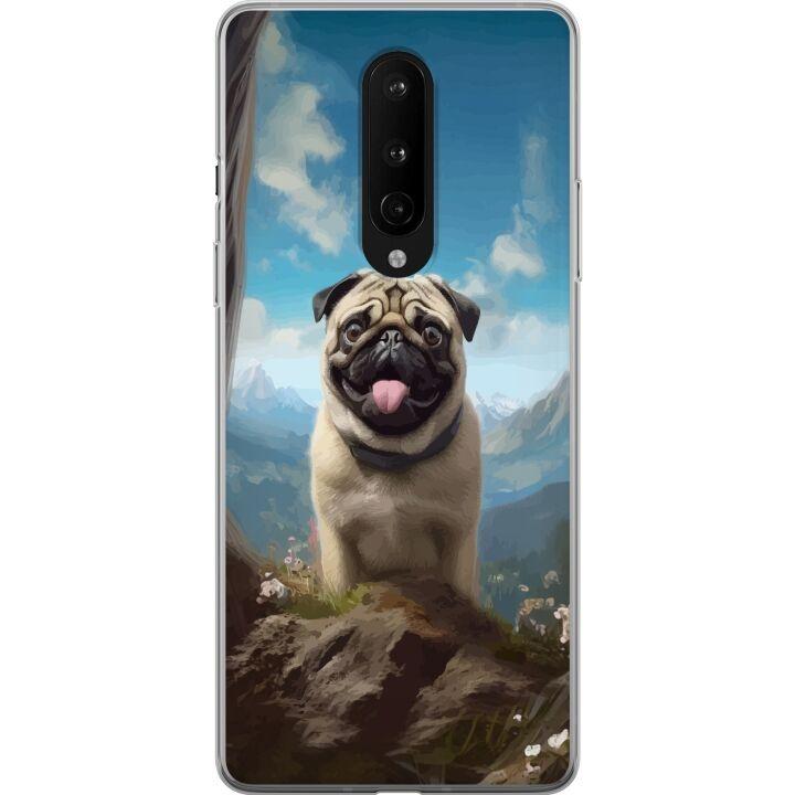 Mobiele hoes voor OnePlus 8 met Blije Hond ontwerp in de groep SMARTPHONE & TABLETS / Mobielbescherming / OnePlus bij TP E-commerce Nordic AB (A56843)