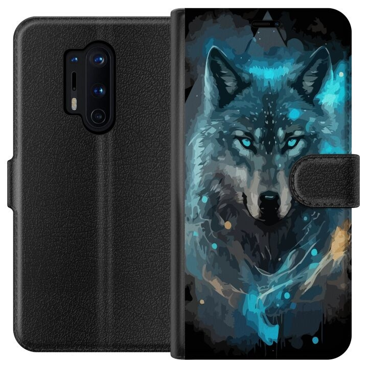 Portemonnee-hoesje voor OnePlus 8 Pro met Wolf ontwerp in de groep SMARTPHONE & TABLETS / Mobielbescherming / OnePlus bij TP E-commerce Nordic AB (A56857)