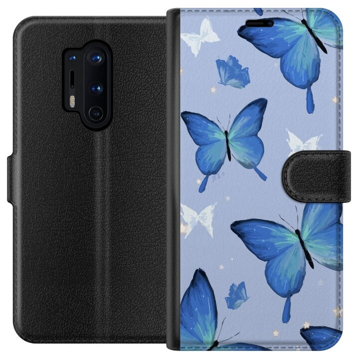 Portemonnee-hoesje voor OnePlus 8 Pro met Blauwe vlinders ontwerp in de groep SMARTPHONE & TABLETS / Mobielbescherming / OnePlus bij TP E-commerce Nordic AB (A56868)