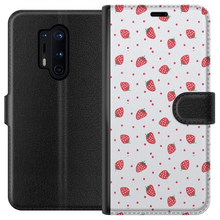 Portemonnee-hoesje voor OnePlus 8 Pro met Aardbeien ontwerp in de groep SMARTPHONE & TABLETS / Mobielbescherming / OnePlus bij TP E-commerce Nordic AB (A56869)