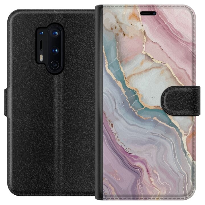 Portemonnee-hoesje voor OnePlus 8 Pro met Marmer ontwerp in de groep SMARTPHONE & TABLETS / Mobielbescherming / OnePlus bij TP E-commerce Nordic AB (A56874)