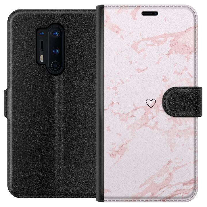 Portemonnee-hoesje voor OnePlus 8 Pro met Roze Hart ontwerp in de groep SMARTPHONE & TABLETS / Mobielbescherming / OnePlus bij TP E-commerce Nordic AB (A56875)