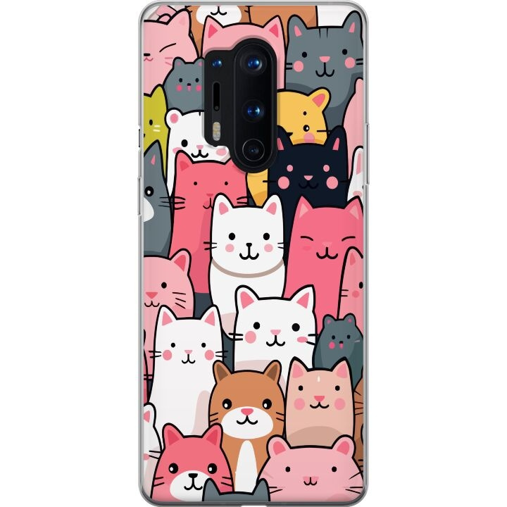 Mobiele hoes voor OnePlus 8 Pro met Kattenpatroon ontwerp in de groep SMARTPHONE & TABLETS / Mobielbescherming / OnePlus bij TP E-commerce Nordic AB (A56887)