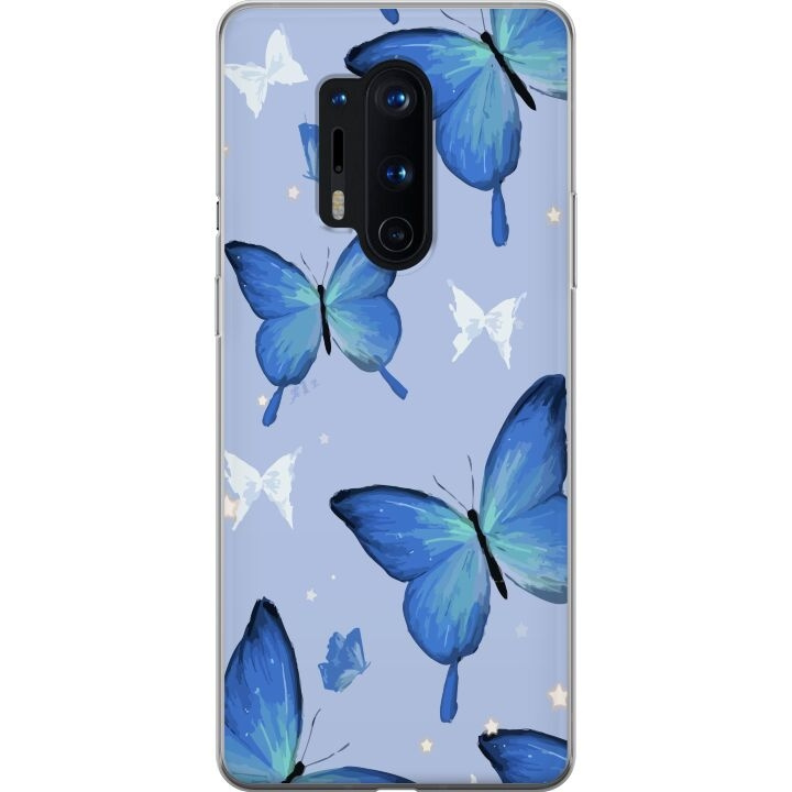 Mobiele hoes voor OnePlus 8 Pro met Blauwe vlinders ontwerp in de groep SMARTPHONE & TABLETS / Mobielbescherming / OnePlus bij TP E-commerce Nordic AB (A56895)