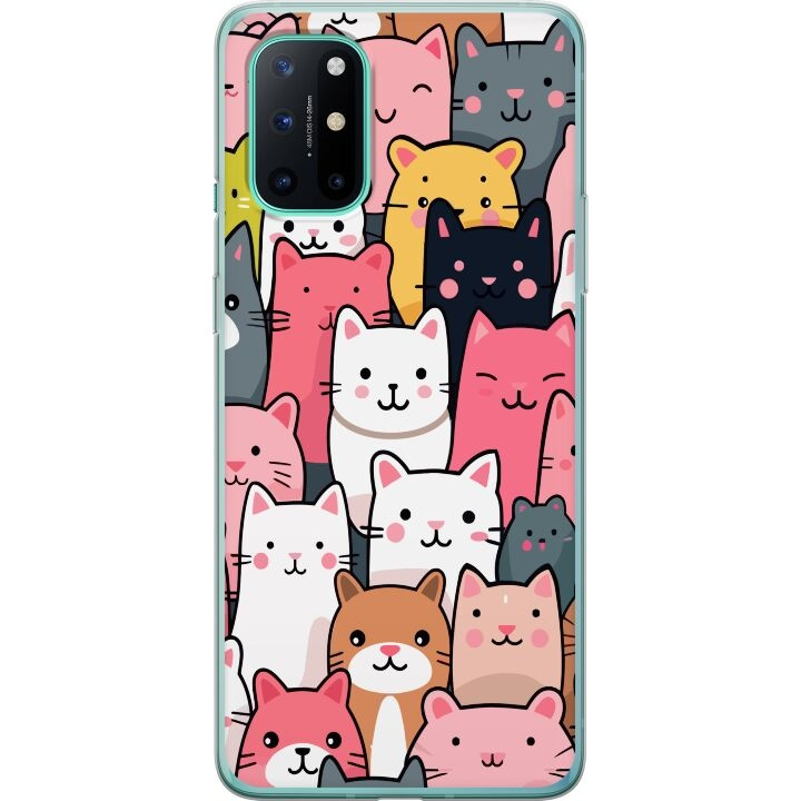 Mobiele hoes voor OnePlus 8T met Kattenpatroon ontwerp in de groep SMARTPHONE & TABLETS / Mobielbescherming / OnePlus bij TP E-commerce Nordic AB (A56941)