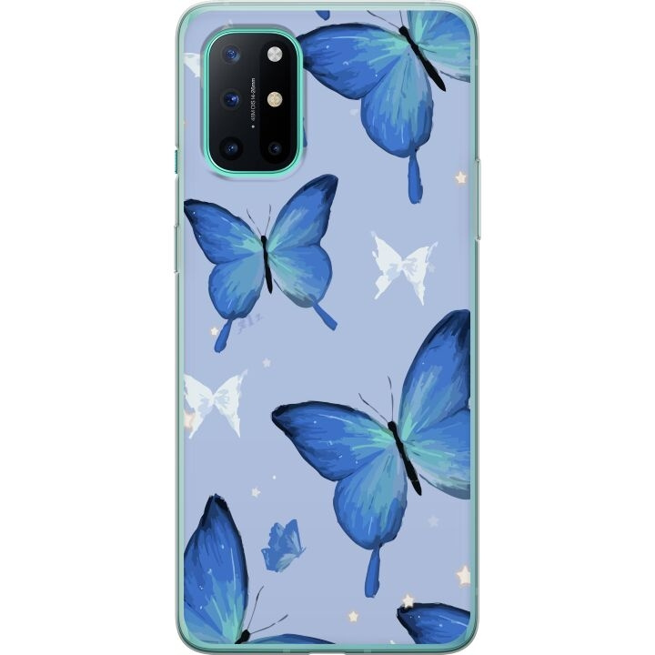 Mobiele hoes voor OnePlus 8T met Blauwe vlinders ontwerp in de groep SMARTPHONE & TABLETS / Mobielbescherming / OnePlus bij TP E-commerce Nordic AB (A56949)