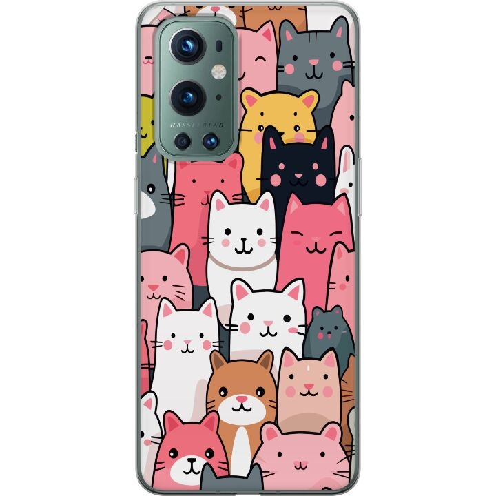 Mobiele hoes voor OnePlus 9 Pro met Kattenpatroon ontwerp in de groep SMARTPHONE & TABLETS / Mobielbescherming / OnePlus bij TP E-commerce Nordic AB (A57049)