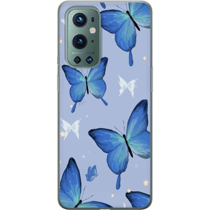 Mobiele hoes voor OnePlus 9 Pro met Blauwe vlinders ontwerp in de groep SMARTPHONE & TABLETS / Mobielbescherming / OnePlus bij TP E-commerce Nordic AB (A57057)