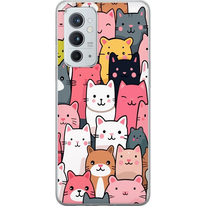 Mobiele hoes voor OnePlus 9RT 5G met Kattenpatroon ontwerp in de groep SMARTPHONE & TABLETS / Mobielbescherming / OnePlus bij TP E-commerce Nordic AB (A57076)