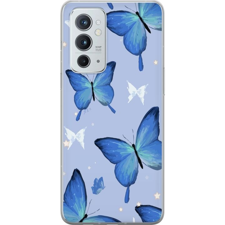 Mobiele hoes voor OnePlus 9RT 5G met Blauwe vlinders ontwerp in de groep SMARTPHONE & TABLETS / Mobielbescherming / OnePlus bij TP E-commerce Nordic AB (A57084)