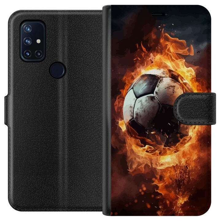 Portemonnee-hoesje voor OnePlus Nord N10 5G met Voetbal ontwerp in de groep SMARTPHONE & TABLETS / Mobielbescherming / OnePlus bij TP E-commerce Nordic AB (A57224)