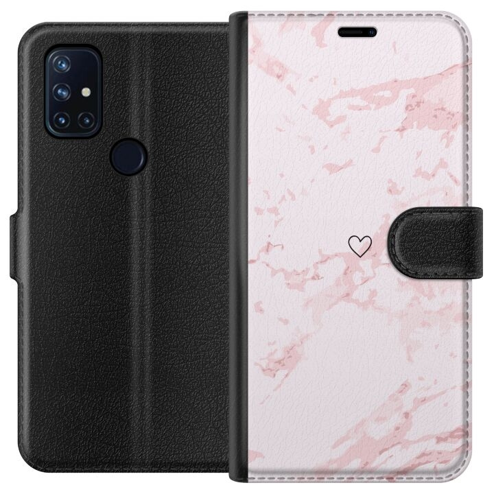 Portemonnee-hoesje voor OnePlus Nord N10 5G met Roze Hart ontwerp in de groep SMARTPHONE & TABLETS / Mobielbescherming / OnePlus bij TP E-commerce Nordic AB (A57226)