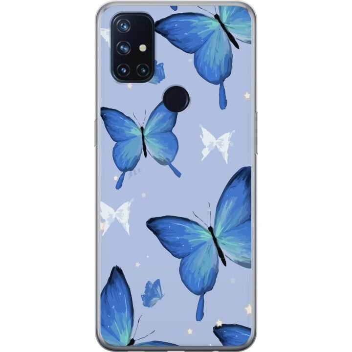 Mobiele hoes voor OnePlus Nord N10 5G met Blauwe vlinders ontwerp in de groep SMARTPHONE & TABLETS / Mobielbescherming / OnePlus bij TP E-commerce Nordic AB (A57246)