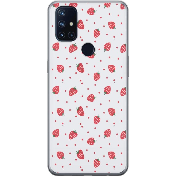 Mobiele hoes voor OnePlus Nord N10 5G met Aardbeien ontwerp in de groep SMARTPHONE & TABLETS / Mobielbescherming / OnePlus bij TP E-commerce Nordic AB (A57247)