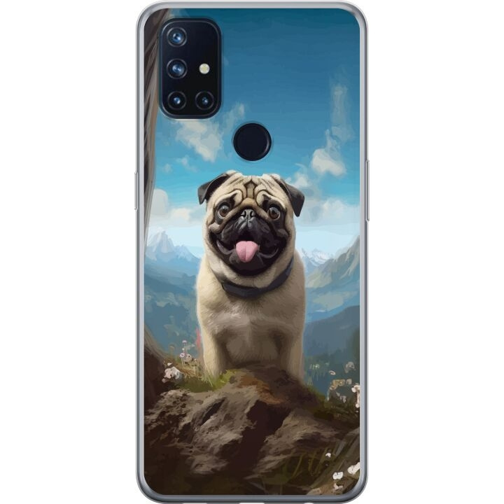 Mobiele hoes voor OnePlus Nord N10 5G met Blije Hond ontwerp in de groep SMARTPHONE & TABLETS / Mobielbescherming / OnePlus bij TP E-commerce Nordic AB (A57248)