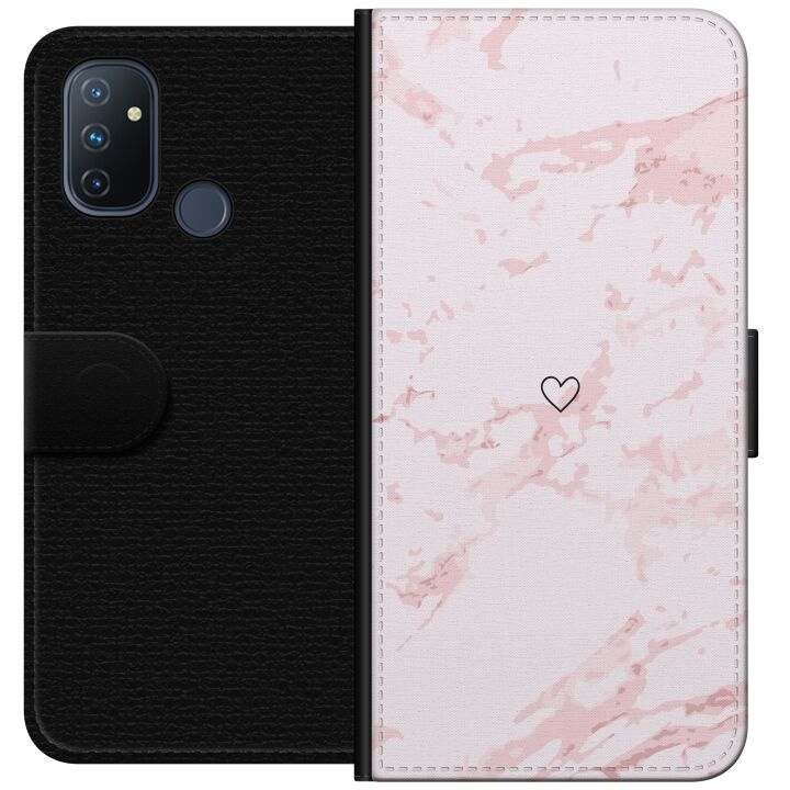 Portemonnee-hoesje voor OnePlus Nord N100 met Roze Hart ontwerp in de groep SMARTPHONE & TABLETS / Mobielbescherming / OnePlus bij TP E-commerce Nordic AB (A57280)