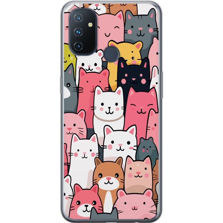 Mobiele hoes voor OnePlus Nord N100 met Kattenpatroon ontwerp in de groep SMARTPHONE & TABLETS / Mobielbescherming / OnePlus bij TP E-commerce Nordic AB (A57292)