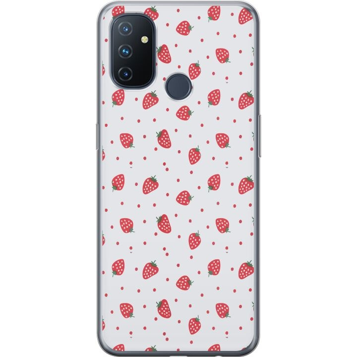 Mobiele hoes voor OnePlus Nord N100 met Aardbeien ontwerp in de groep SMARTPHONE & TABLETS / Mobielbescherming / OnePlus bij TP E-commerce Nordic AB (A57301)