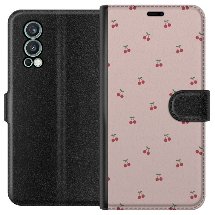 Portemonnee-hoesje voor OnePlus Nord 2 5G met Kersen ontwerp in de groep SMARTPHONE & TABLETS / Mobielbescherming / OnePlus bij TP E-commerce Nordic AB (A57318)