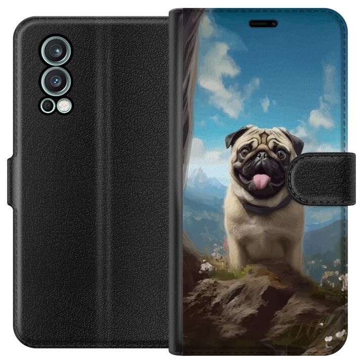 Portemonnee-hoesje voor OnePlus Nord 2 5G met Blije Hond ontwerp in de groep SMARTPHONE & TABLETS / Mobielbescherming / OnePlus bij TP E-commerce Nordic AB (A57329)