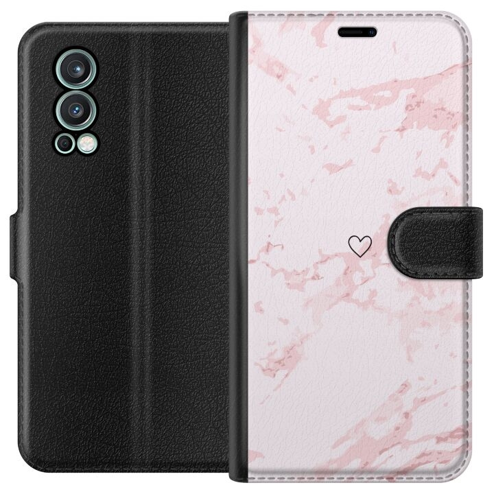 Portemonnee-hoesje voor OnePlus Nord 2 5G met Roze Hart ontwerp in de groep SMARTPHONE & TABLETS / Mobielbescherming / OnePlus bij TP E-commerce Nordic AB (A57334)