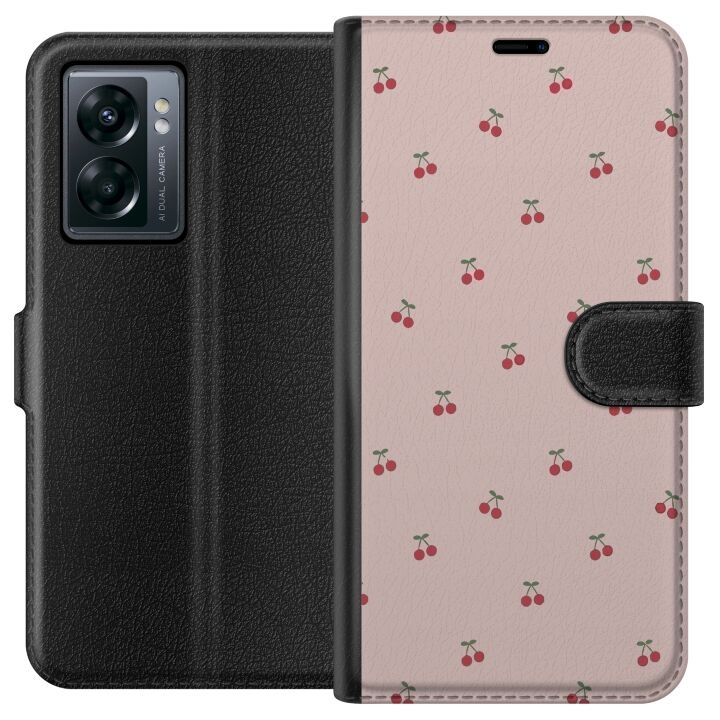 Portemonnee-hoesje voor OnePlus Nord N300 met Kersen ontwerp in de groep SMARTPHONE & TABLETS / Mobielbescherming / OnePlus bij TP E-commerce Nordic AB (A57507)