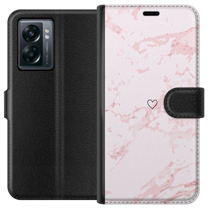 Portemonnee-hoesje voor OnePlus Nord N300 met Roze Hart ontwerp in de groep SMARTPHONE & TABLETS / Mobielbescherming / OnePlus bij TP E-commerce Nordic AB (A57523)