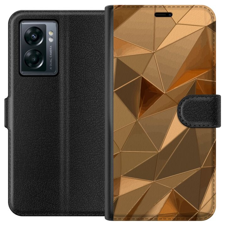 Portemonnee-hoesje voor OnePlus Nord N300 met 3D Goud ontwerp in de groep SMARTPHONE & TABLETS / Mobielbescherming / OnePlus bij TP E-commerce Nordic AB (A57524)