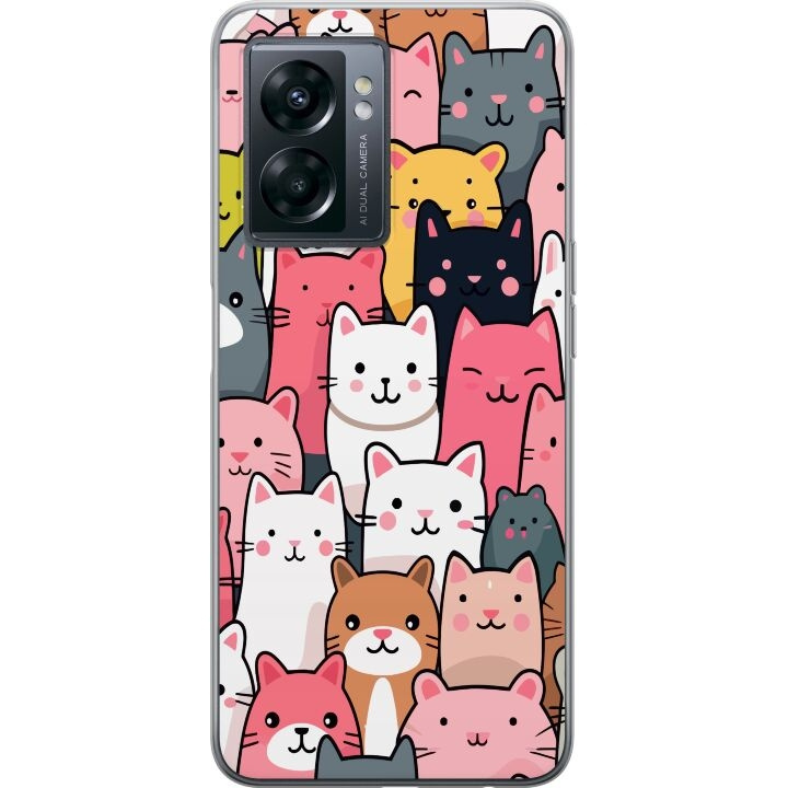 Mobiele hoes voor OnePlus Nord N300 met Kattenpatroon ontwerp in de groep SMARTPHONE & TABLETS / Mobielbescherming / OnePlus bij TP E-commerce Nordic AB (A57535)