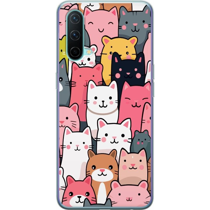 Mobiele hoes voor OnePlus Nord CE 5G met Kattenpatroon ontwerp in de groep SMARTPHONE & TABLETS / Mobielbescherming / OnePlus bij TP E-commerce Nordic AB (A57589)