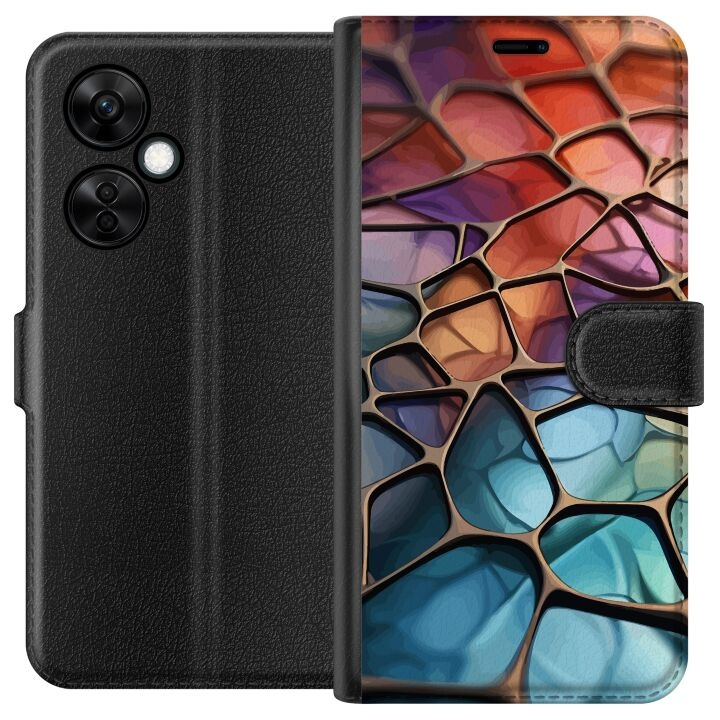 Portemonnee-hoesje voor OnePlus Nord CE3 met Metallic patroon ontwerp in de groep SMARTPHONE & TABLETS / Mobielbescherming / OnePlus bij TP E-commerce Nordic AB (A57672)