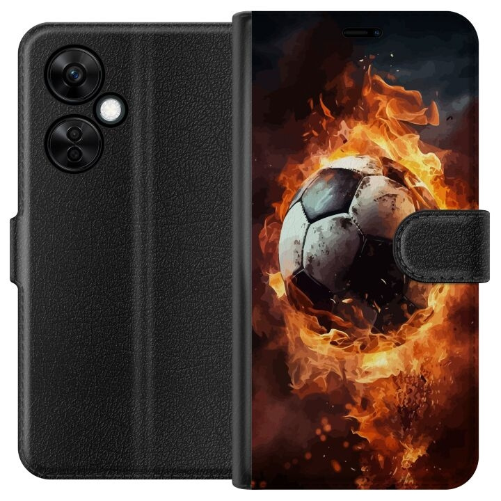 Portemonnee-hoesje voor OnePlus Nord CE3 met Voetbal ontwerp in de groep SMARTPHONE & TABLETS / Mobielbescherming / OnePlus bij TP E-commerce Nordic AB (A57683)