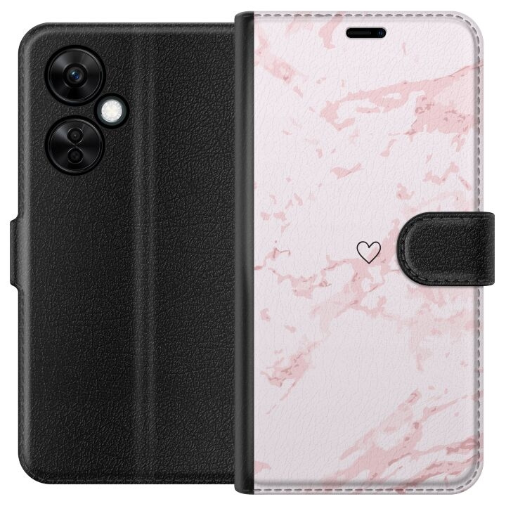 Portemonnee-hoesje voor OnePlus Nord CE3 met Roze Hart ontwerp in de groep SMARTPHONE & TABLETS / Mobielbescherming / OnePlus bij TP E-commerce Nordic AB (A57685)