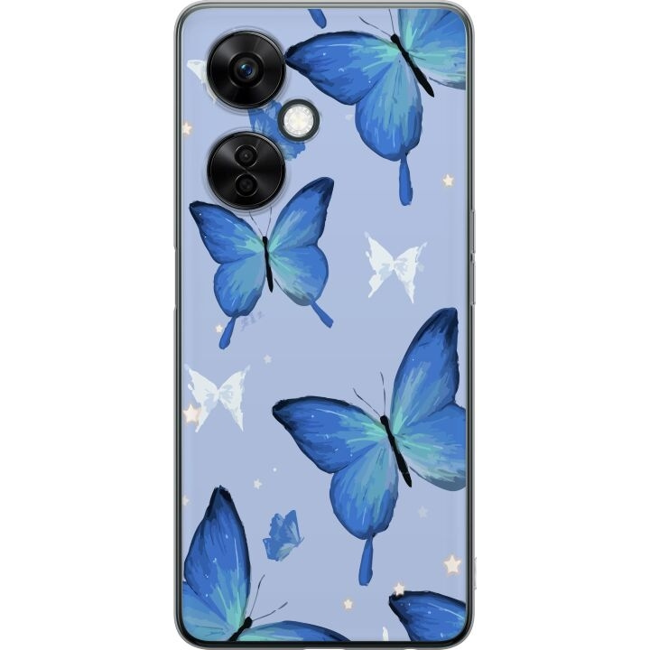 Mobiele hoes voor OnePlus Nord CE3 met Blauwe vlinders ontwerp in de groep SMARTPHONE & TABLETS / Mobielbescherming / OnePlus bij TP E-commerce Nordic AB (A57705)