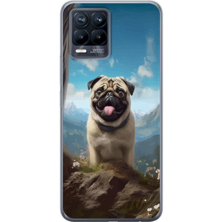 Mobiele hoes voor Realme 8 met Blije Hond ontwerp in de groep SMARTPHONE & TABLETS / Mobielbescherming / Realme bij TP E-commerce Nordic AB (A57977)