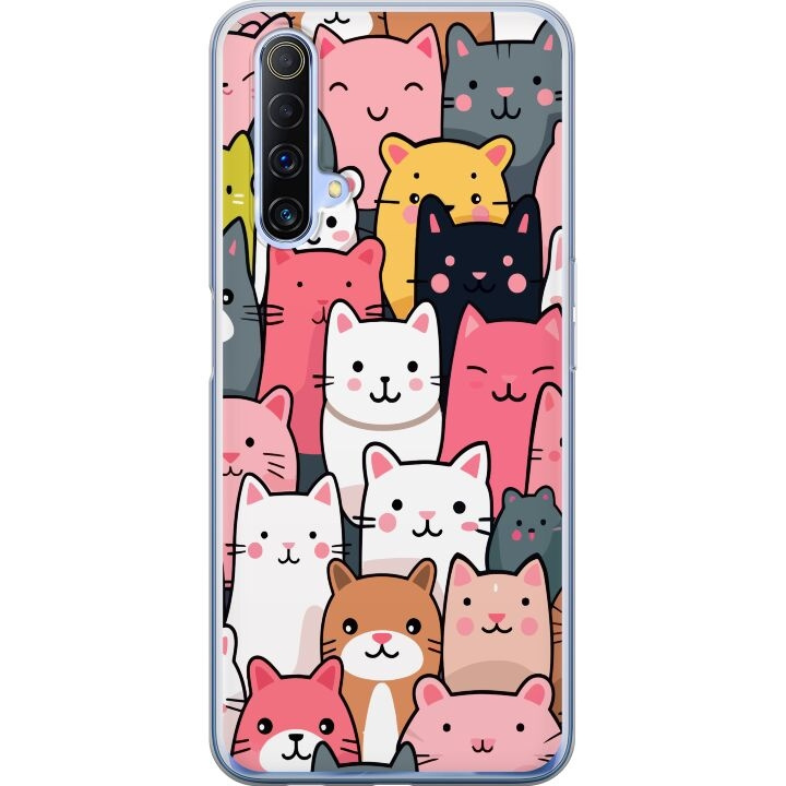 Mobiele hoes voor Realme X50 5G met Kattenpatroon ontwerp in de groep SMARTPHONE & TABLETS / Mobielbescherming / Realme bij TP E-commerce Nordic AB (A58129)