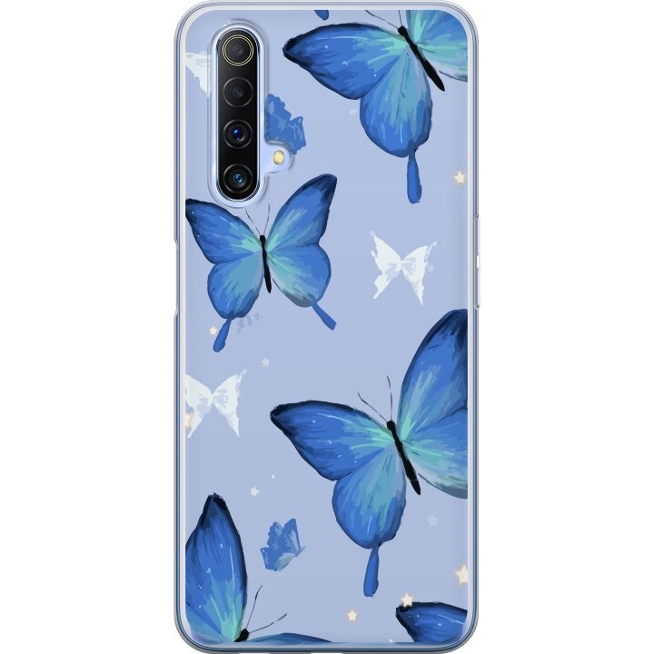 Mobiele hoes voor Realme X50 5G met Blauwe vlinders ontwerp in de groep SMARTPHONE & TABLETS / Mobielbescherming / Realme bij TP E-commerce Nordic AB (A58137)