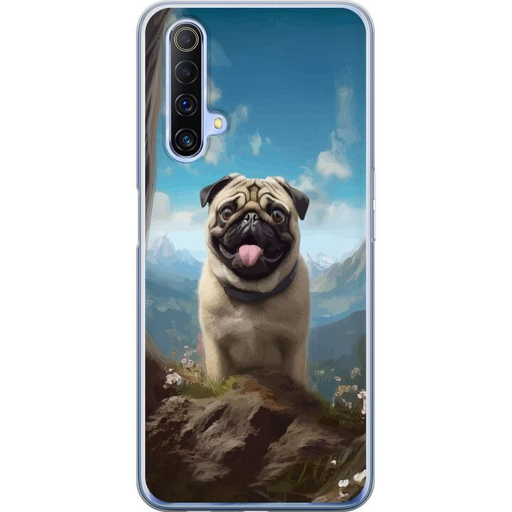 Mobiele hoes voor Realme X50 5G met Blije Hond ontwerp in de groep SMARTPHONE & TABLETS / Mobielbescherming / Realme bij TP E-commerce Nordic AB (A58139)