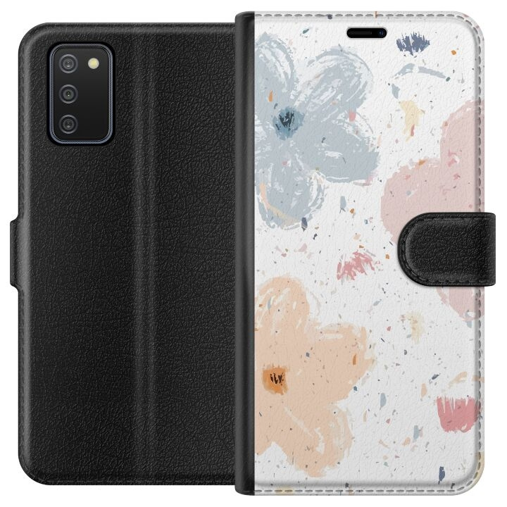 Portemonnee-hoesje voor Samsung Galaxy A02s met Bloemen ontwerp in de groep SMARTPHONE & TABLETS / Mobielbescherming / Samsung bij TP E-commerce Nordic AB (A58160)