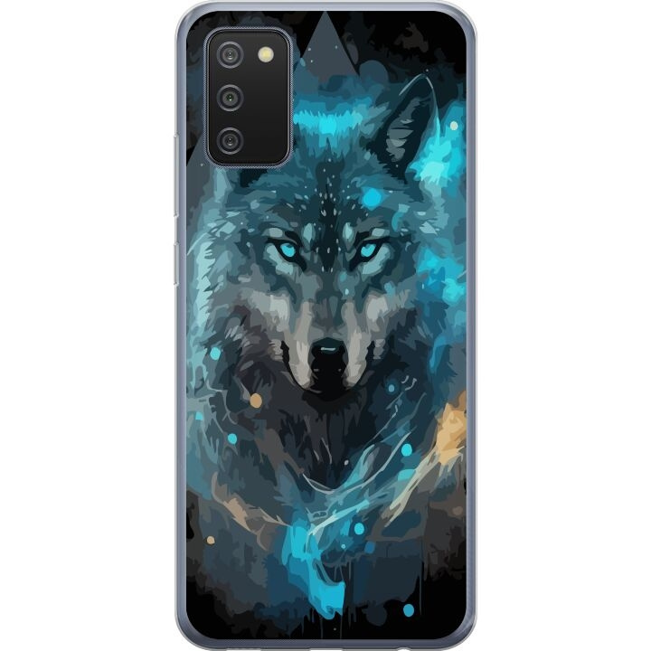 Mobiele hoes voor Samsung Galaxy A02s met Wolf ontwerp in de groep SMARTPHONE & TABLETS / Mobielbescherming / Samsung bij TP E-commerce Nordic AB (A58180)