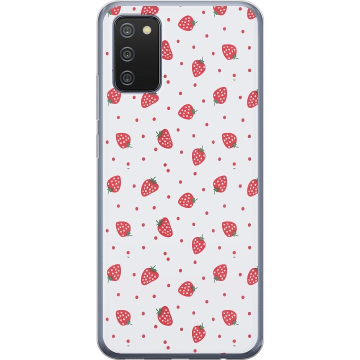 Mobiele hoes voor Samsung Galaxy A02s met Aardbeien ontwerp in de groep SMARTPHONE & TABLETS / Mobielbescherming / Samsung bij TP E-commerce Nordic AB (A58192)