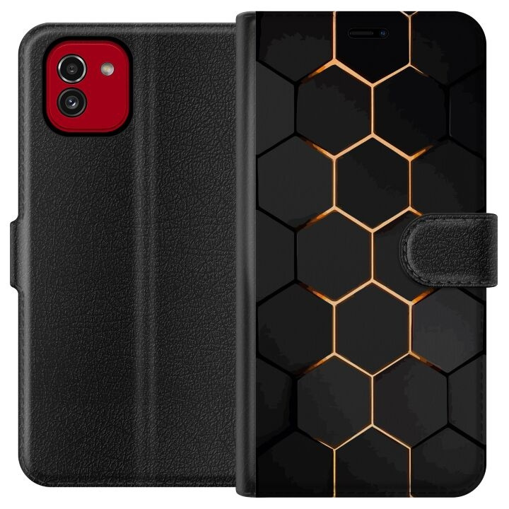 Portemonnee-hoesje voor Samsung Galaxy A03 met Luxe Patroon ontwerp in de groep SMARTPHONE & TABLETS / Mobielbescherming / Samsung bij TP E-commerce Nordic AB (A58227)