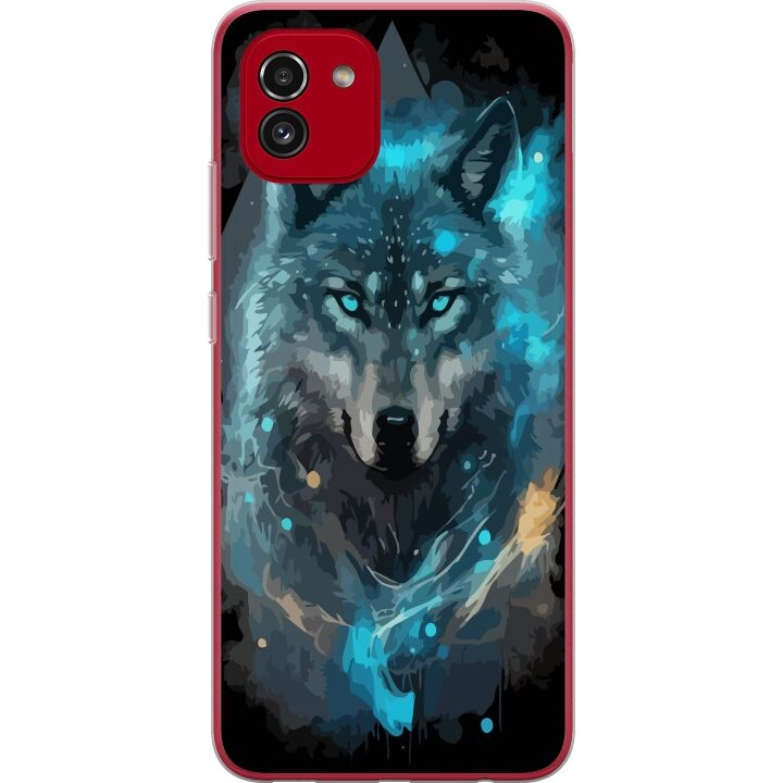 Mobiele hoes voor Samsung Galaxy A03 met Wolf ontwerp in de groep SMARTPHONE & TABLETS / Mobielbescherming / Samsung bij TP E-commerce Nordic AB (A58234)