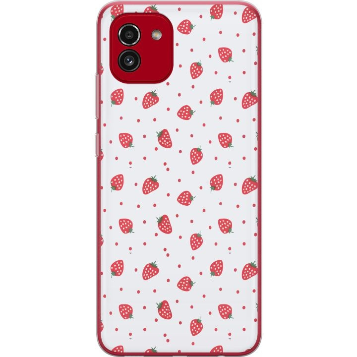 Mobiele hoes voor Samsung Galaxy A03 met Aardbeien ontwerp in de groep SMARTPHONE & TABLETS / Mobielbescherming / Samsung bij TP E-commerce Nordic AB (A58246)