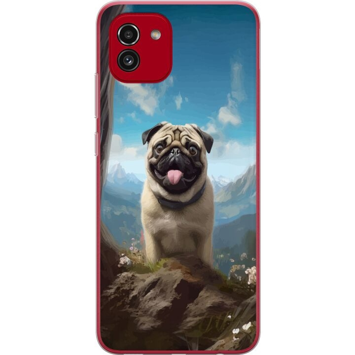 Mobiele hoes voor Samsung Galaxy A03 met Blije Hond ontwerp in de groep SMARTPHONE & TABLETS / Mobielbescherming / Samsung bij TP E-commerce Nordic AB (A58247)