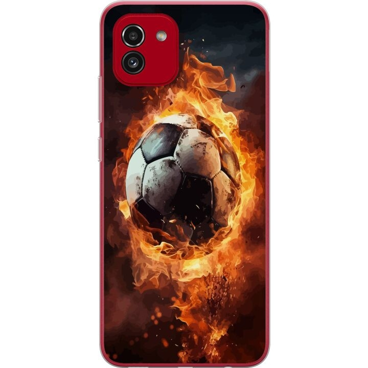 Mobiele hoes voor Samsung Galaxy A03 met Voetbal ontwerp in de groep SMARTPHONE & TABLETS / Mobielbescherming / Samsung bij TP E-commerce Nordic AB (A58250)