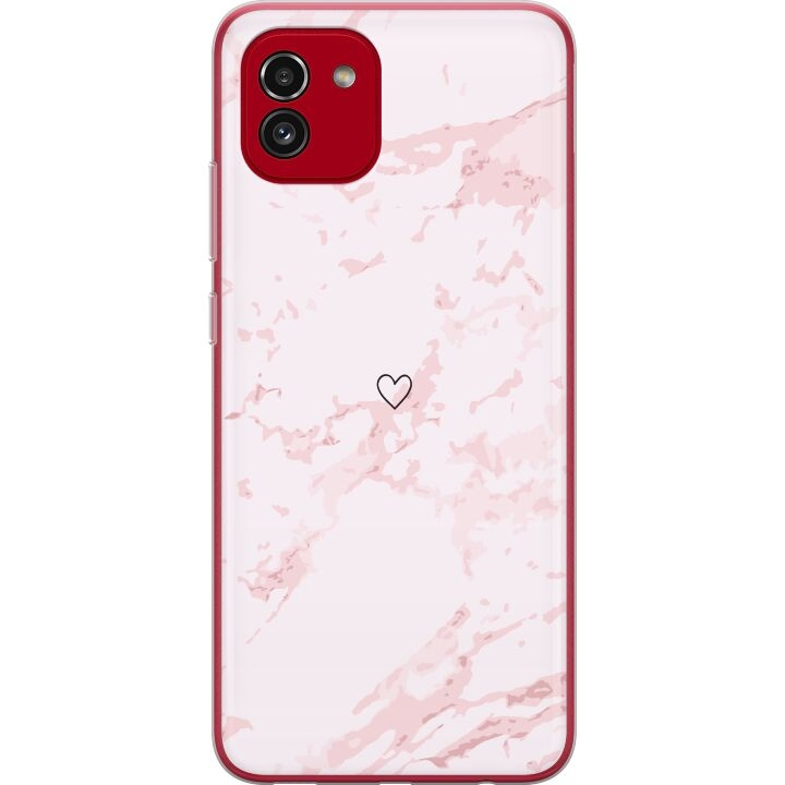 Mobiele hoes voor Samsung Galaxy A03 met Roze Hart ontwerp in de groep SMARTPHONE & TABLETS / Mobielbescherming / Samsung bij TP E-commerce Nordic AB (A58252)